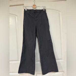 LOFT Monroe Wide Leg Gray Pant, Size 2